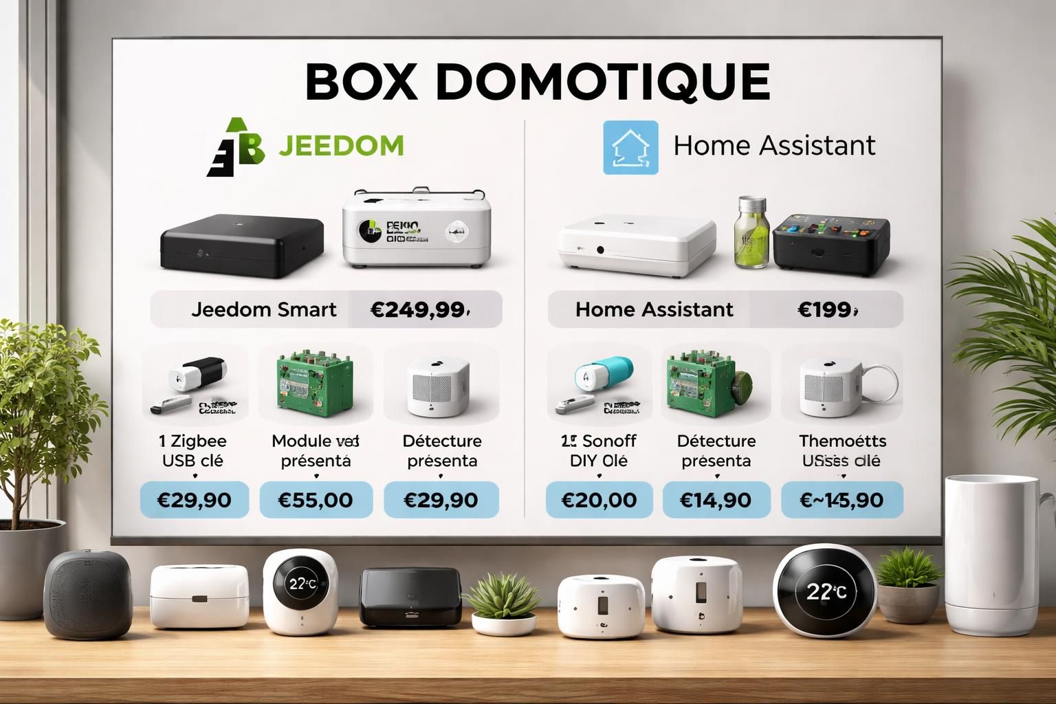 découvrez une comparaison claire entre home assistant et jeedom avec un guide d'installation facile pour débutants en 2026. choisissez la solution domotique idéale pour votre maison connectée.